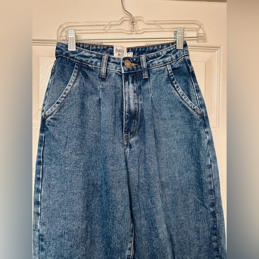 Polly Princess Blue Denim Baggy Leg Jeans Size 6 - Picture 2 of 6